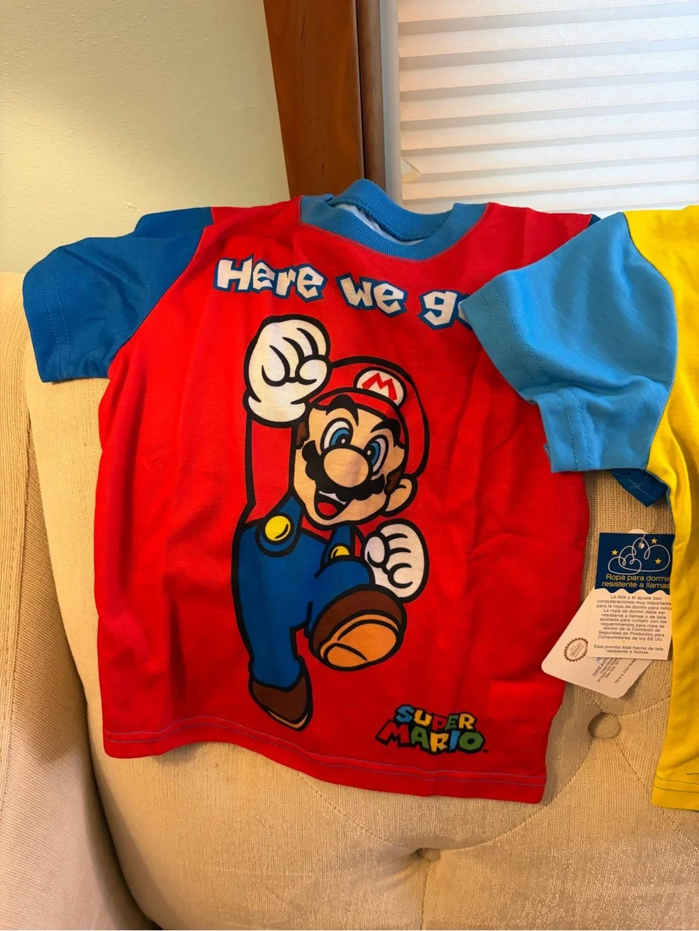 Super Mario Kids Pajama 3 piece Set - Blue/Red/Yellow